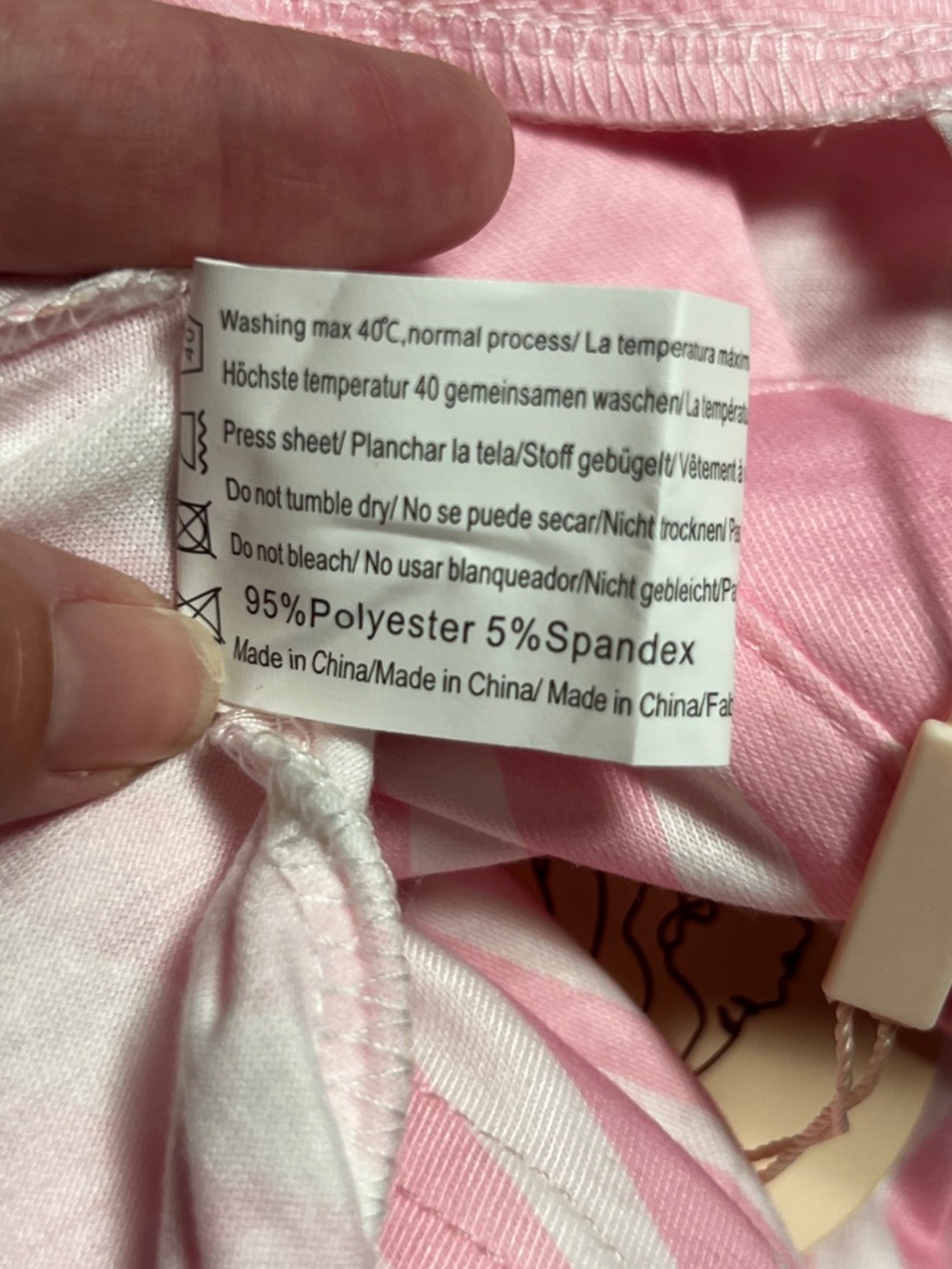 NWT Pink and White Stripe Henley Style Short Sleeve Blouse - Picture 5 of 5